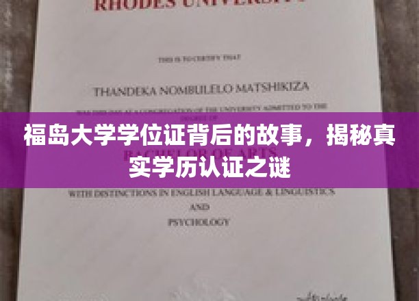福岛大学学位证背后的故事，揭秘真实学历认证之谜