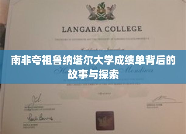 探寻南非夸祖鲁纳塔尔大学成绩单背后的神秘旅程