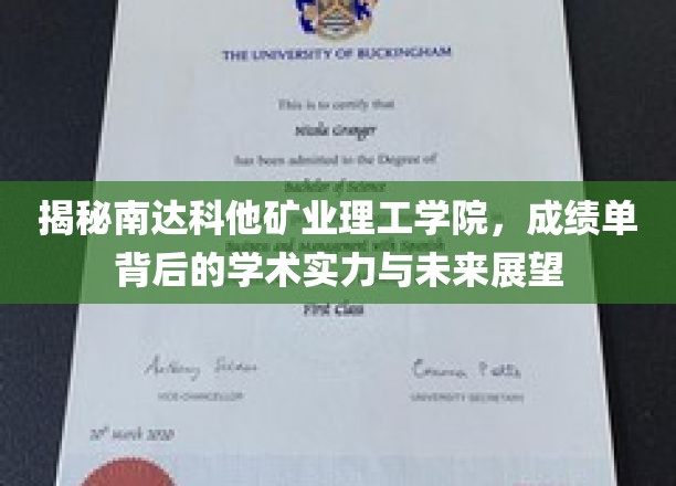 揭秘南达科他矿业理工学院，探索成绩单背后的学术实力与未来展望