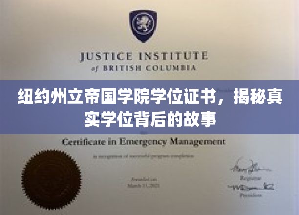 探寻纽约州立帝国学院学位证书背后的传奇故事