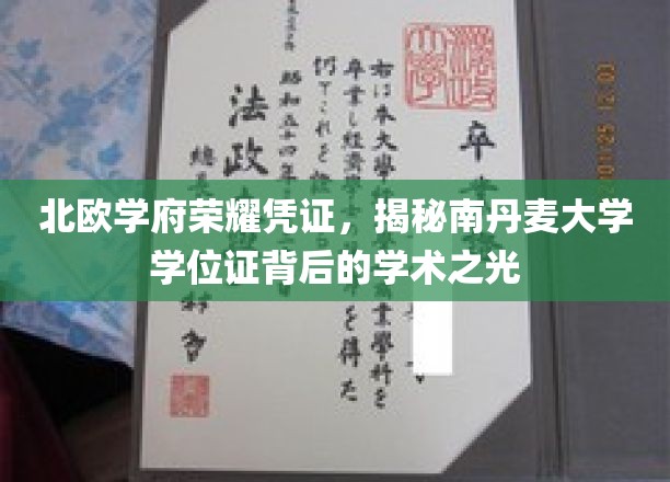 探寻南丹麦大学学位证的北欧学术风采，荣耀凭证背后的光芒揭晓