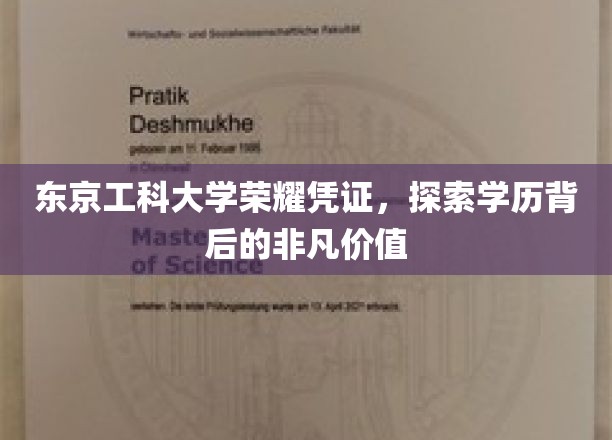 东京工科大学荣耀凭证，探索学历背后的非凡价值