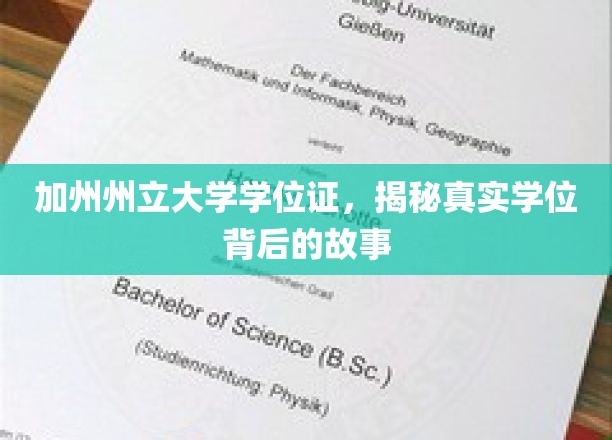 加州州立大学学位证，探寻背后不为人知的学历传奇
