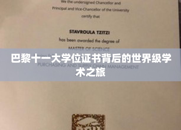 探索巴黎十一大学位证书背后的传奇学术旅程
