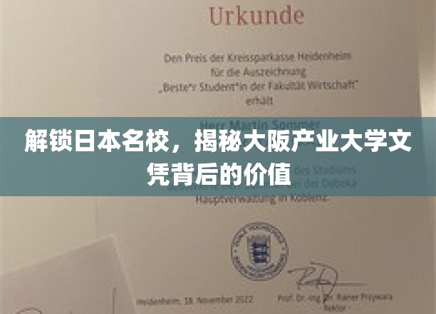 探索大阪产业大学，名校文凭背后的无限潜能
