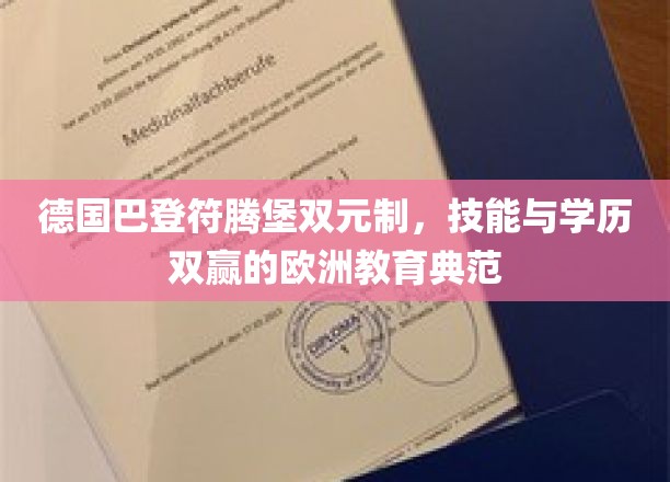 德国巴登符腾堡双元制，技能与学历双赢的欧洲教育典范