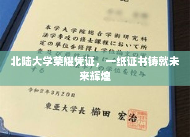 北陆大学荣誉证书，开启辉煌未来之路