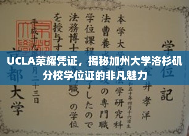探寻加州UCLA学位证的独特魅力，荣耀凭证背后的故事