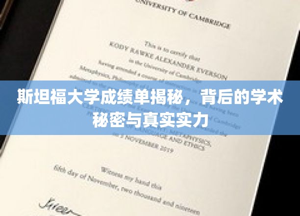 解码斯坦福，揭秘顶尖学府的成绩单背后的真相