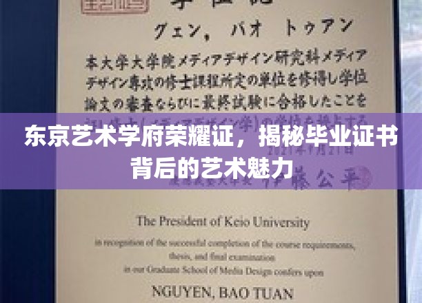东京艺术学府荣耀证书，一纸证书，解锁艺术世界无限魅力