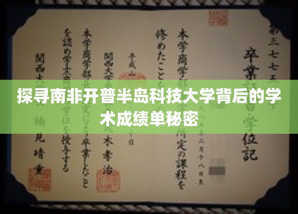 揭秘南非开普半岛科技大学，隐藏的学术实力之谜