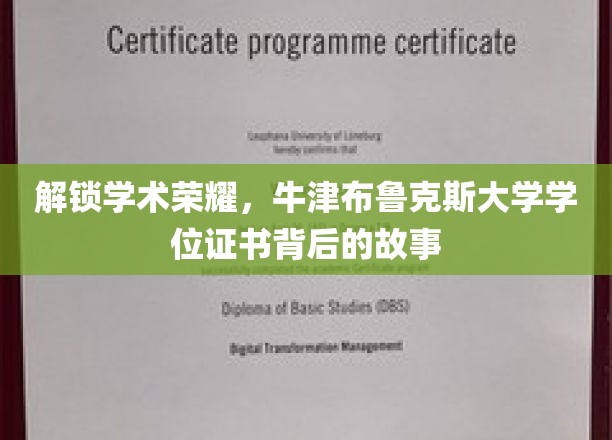 解锁学术荣耀，牛津布鲁克斯大学学位证书背后的故事