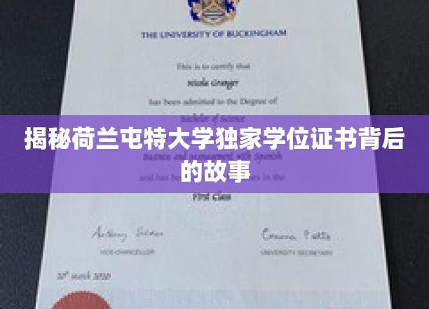 揭秘荷兰屯特大学独家学位证书背后的故事