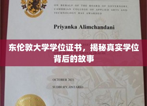 东伦敦大学学位之谜，探寻证书背后的传奇故事