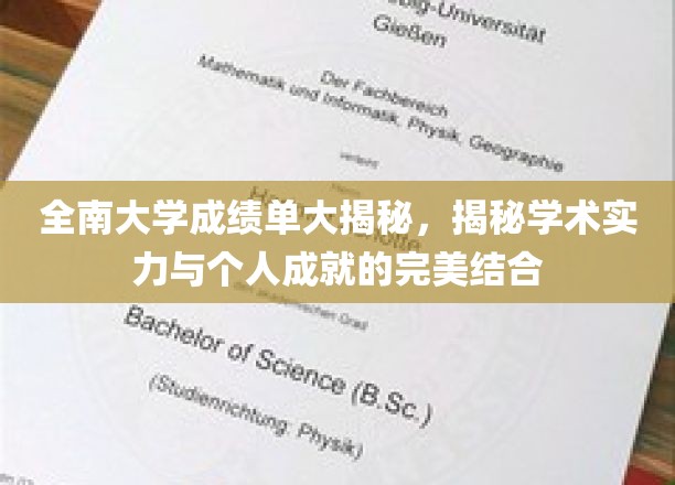 全南大学学霸档案，成绩单背后的学术与成就传奇