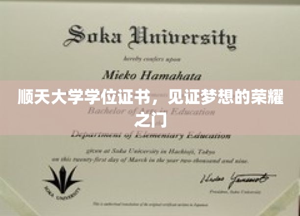 顺天荣耀启航，学位证书开启梦想新篇章