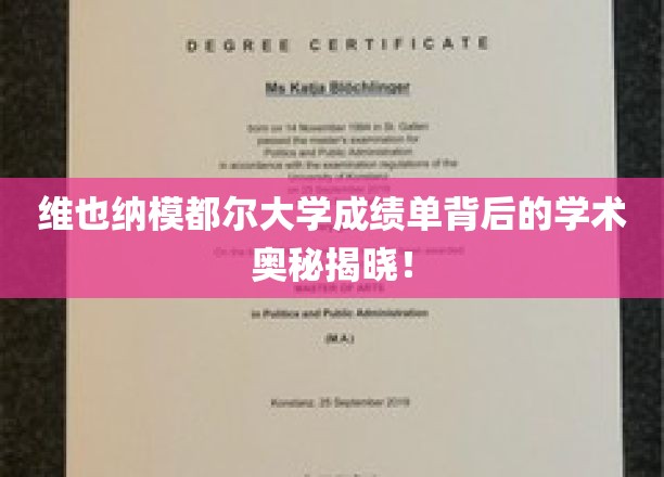 揭开维也纳模都尔大学成绩单的学术神秘面纱