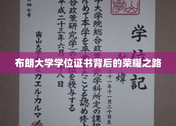 布朗大学学位证书，探寻荣耀背后的不凡历程