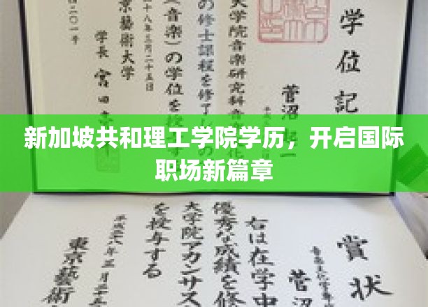 新加坡共和理工学院毕业生，迈向全球职场新起点