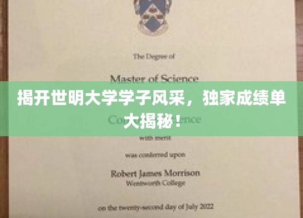 揭秘世明大学学子风采，独家成绩单大揭秘！