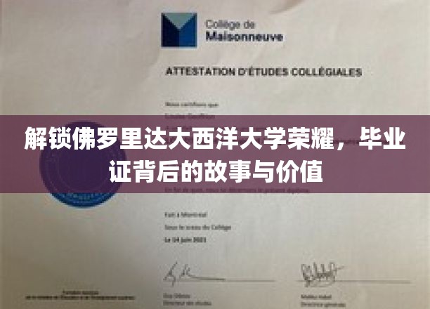 佛罗里达大西洋大学荣耀解码，毕业证背后的传奇与价值探秘