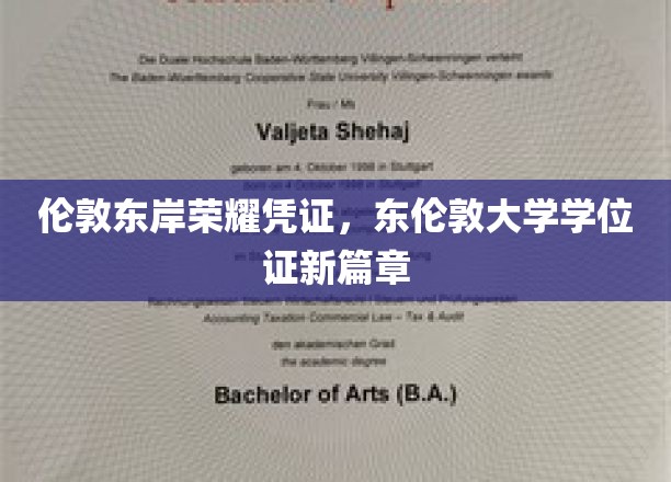 东伦敦大学学位证闪耀伦敦东岸，开启荣耀新纪元