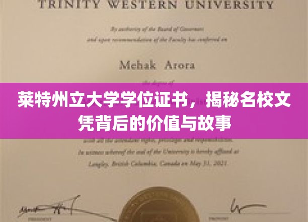 名校证书背后的传奇，揭秘莱特州立大学学位证书的非凡价值