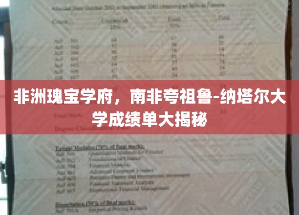 南非夸祖鲁-纳塔尔大学，探寻非洲教育明珠的秘密花园