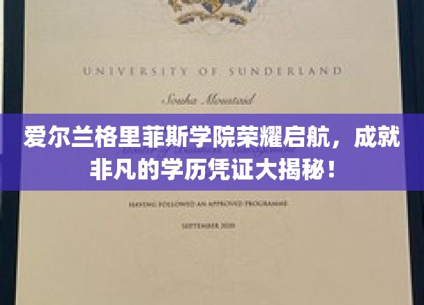 探索爱尔兰格里菲斯学院，开启非凡教育之旅，成就卓越学历之旅！