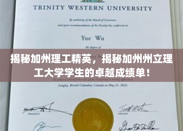 揭秘加州理工精英，一睹加州州立理工大学学生的卓越成绩单！