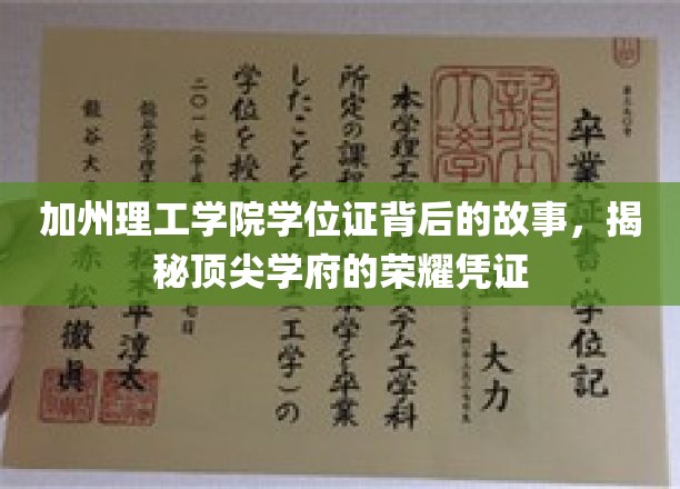 加州理工学院学位证背后的故事，揭秘顶尖学府的荣耀凭证