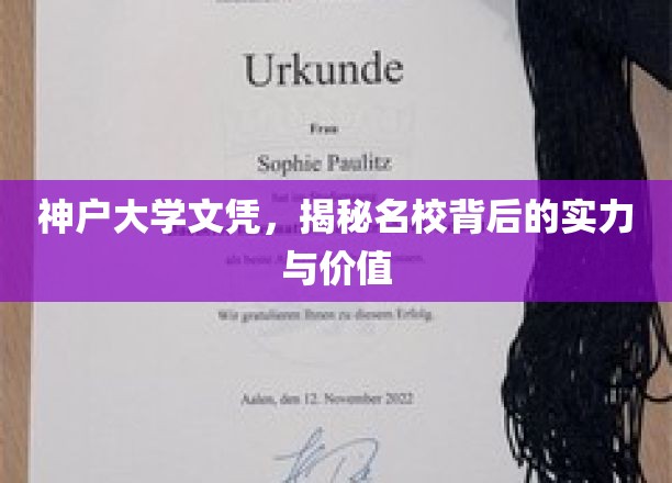 名校光环背后的秘密，神户大学文凭的价值解析