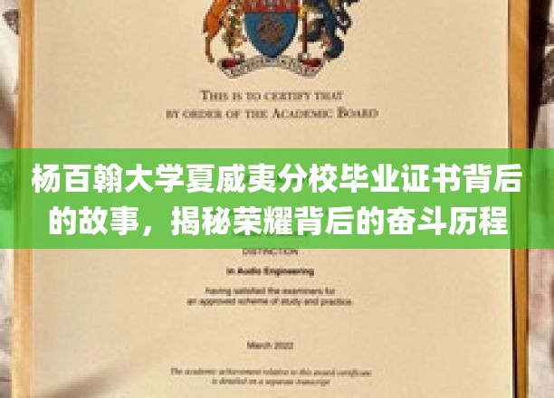 杨百翰大学夏威夷分校毕业证书背后的故事，揭秘荣耀背后的奋斗历程