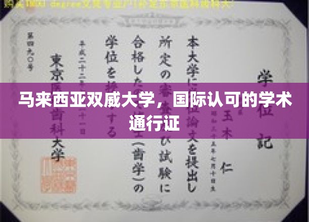 全球通行无阻，马来西亚双威大学的国际学术精英证照