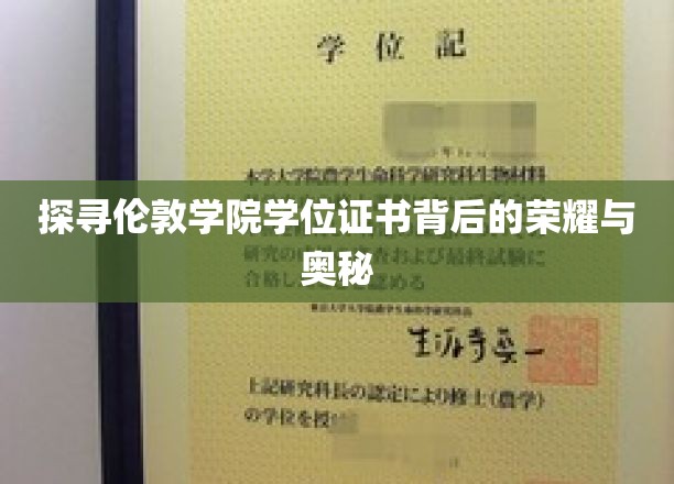 揭秘伦敦学院学位证书，探寻荣耀与奥秘之旅