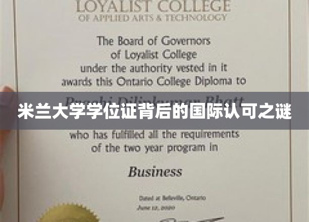米兰大学学位证背后的国际认可之谜