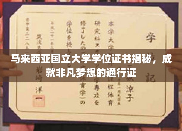 马来西亚国立大学学位证书揭秘，成就非凡梦想的通行证
