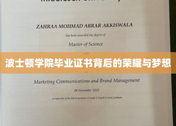 波士顿学院证书之光，探寻荣耀背后的青春梦想之旅