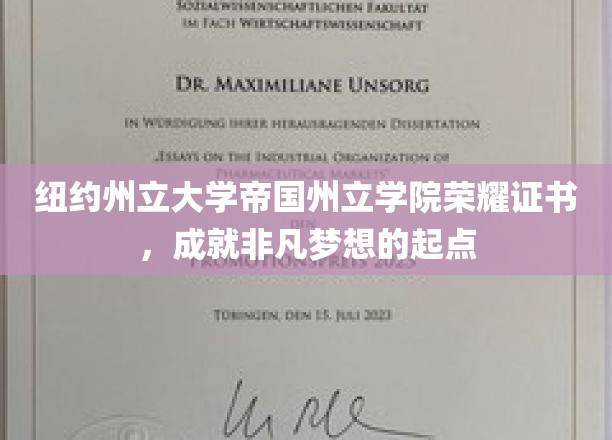 纽约州立大学帝国州立学院荣耀证书，成就非凡梦想的起点