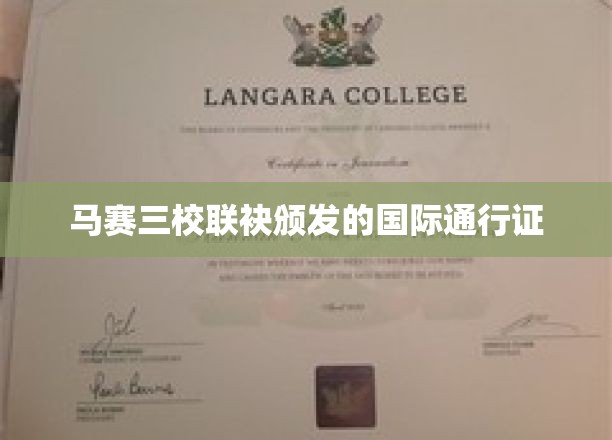 马赛三校联合颁发的国际通行证