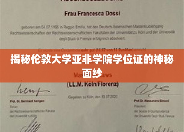探寻伦敦大学亚非学院学位证的非凡之谜