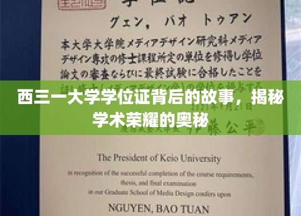 西三一大学学位证，探寻荣耀背后的神秘旅程