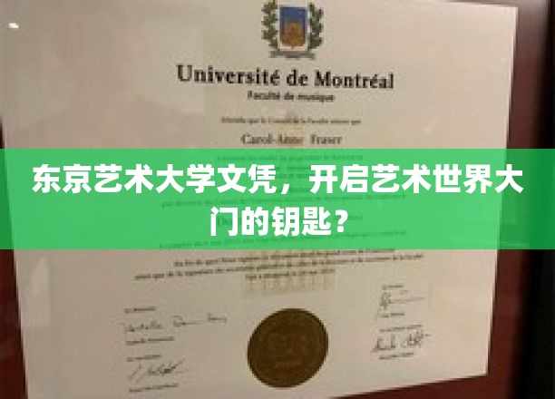 艺术之门通行证，揭秘东京艺术大学文凭的魅力