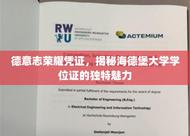 探寻海德堡大学学位证的德意志风情与独特韵味