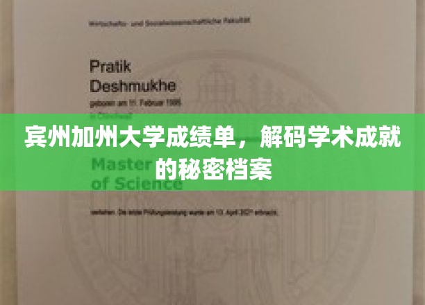 宾加加州学海探秘，解码学术精英的秘密成绩单