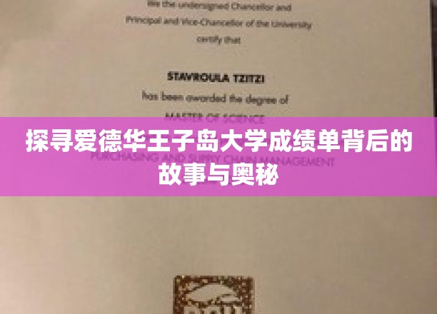 解码爱德华王子岛大学成绩单，揭秘学术之旅的神秘面纱