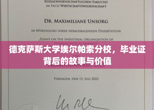 解码德克萨斯大学埃尔帕索分校，毕业证书背后的非凡旅程