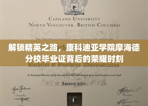 康科迪亚摩海德分校荣耀启航，精英学子毕业证背后的传奇故事