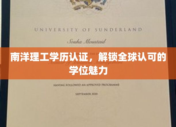南洋理工学历，全球通行证的璀璨魅力揭秘
