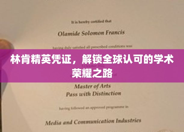林肯精英凭证，开启国际学术精英之旅